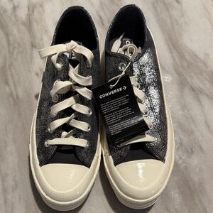 Converse Glittery Black and Cream Sneakers